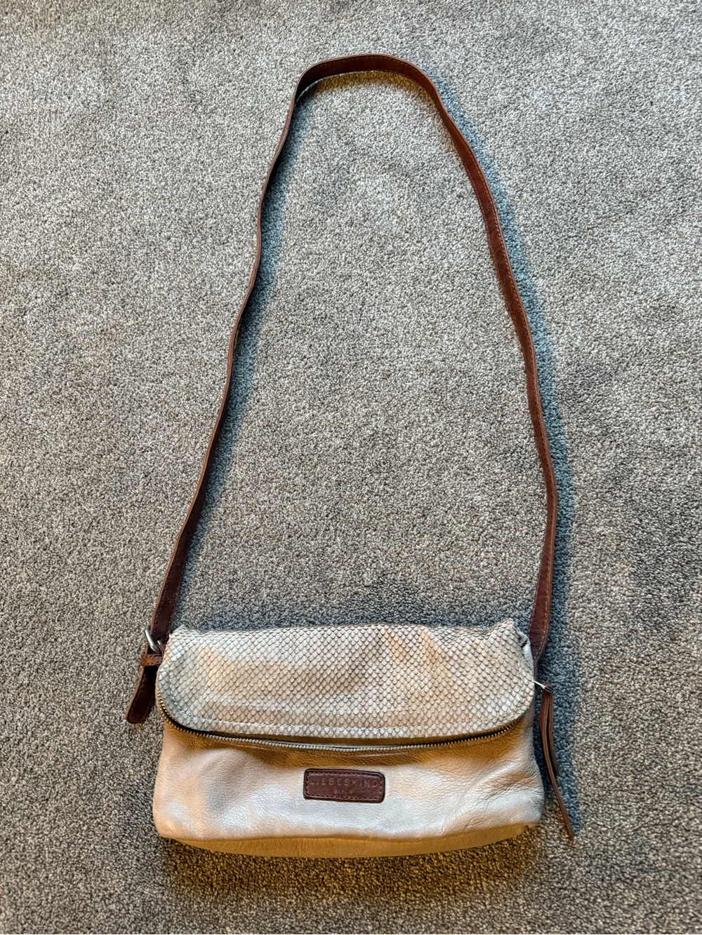 Liebeskind Beige and Brown Leather Crossbody Bag
